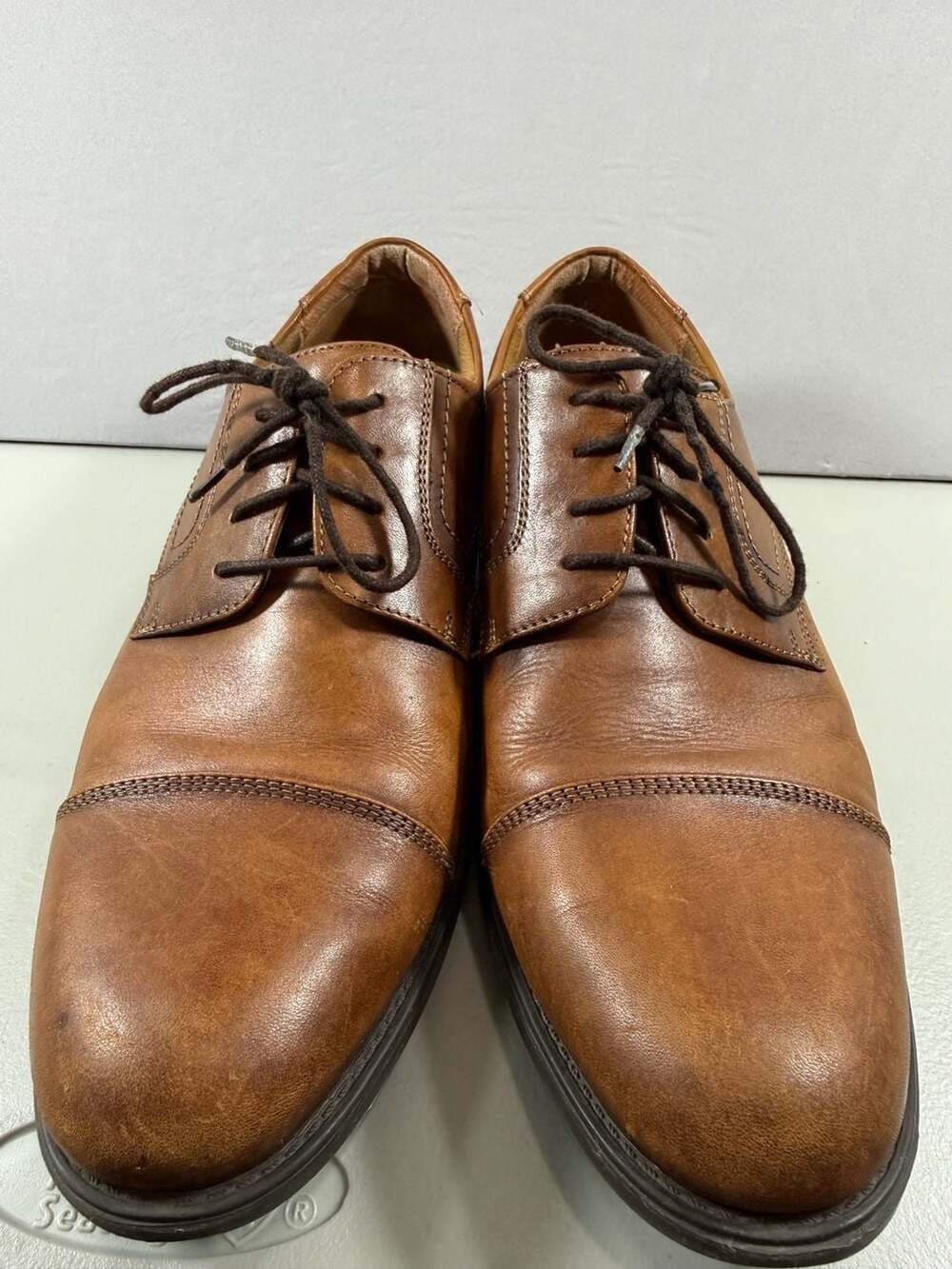 Florsheim Men's Light Brown Leather Cap Toe Oxford Shoes Size 10D 12138-221